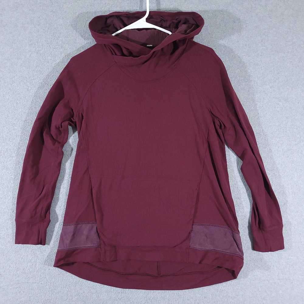 Lululemon Hoodie Women’s Size 4 Starting Place Garnet Red Cozy Pullover W3ABWS